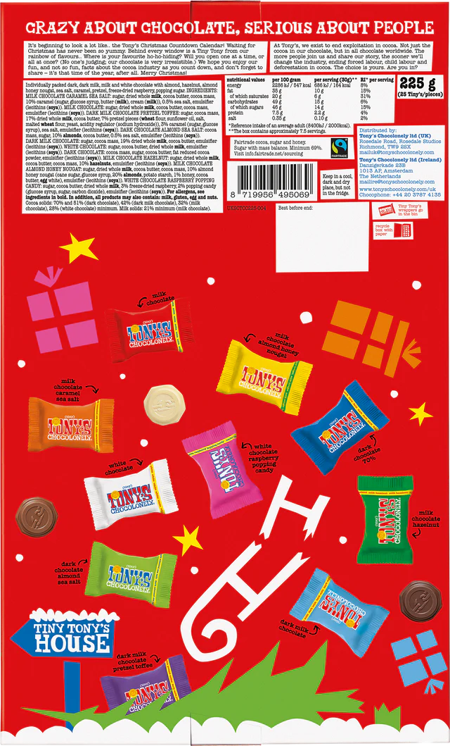 BIG Tony's Chocolonely Countdown Advent Calendar  225g
