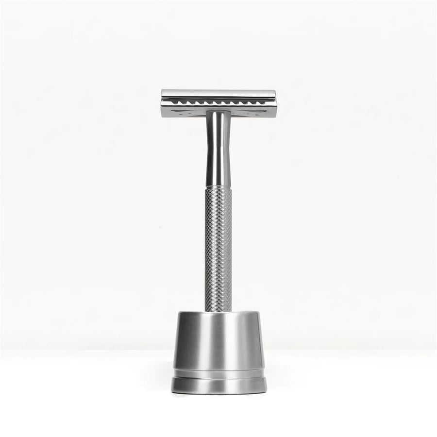 Bambaw | Metal safety razor + stand | Silver