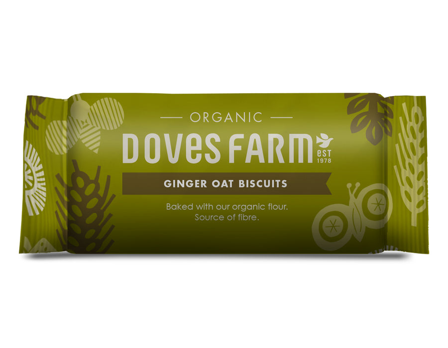 Organic Ginger Oat Biscuits 200g roll-pack