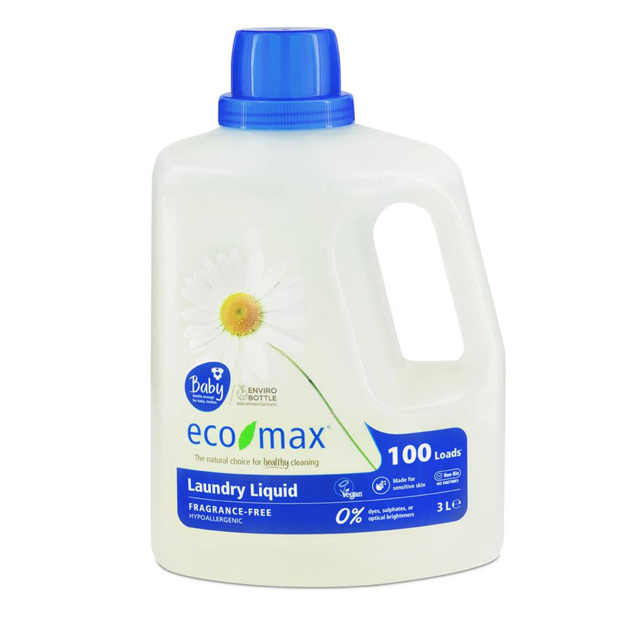Eco-Max Laundry Detergent Fragrance Free & Baby 3L (100 Washes)