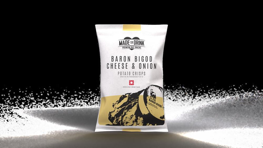 English Heritage Baron Bigod Cheese & Onion Crisps 150g