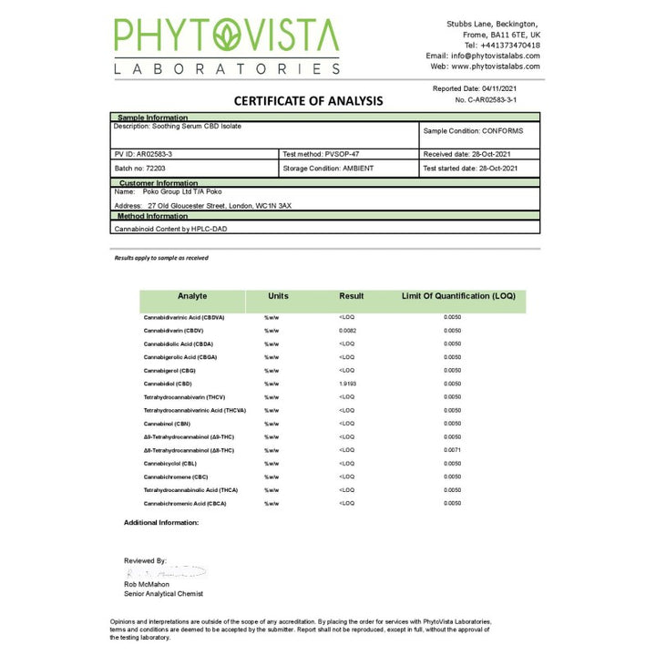 Poko 500mg CBD Soothing Serum - 30ml