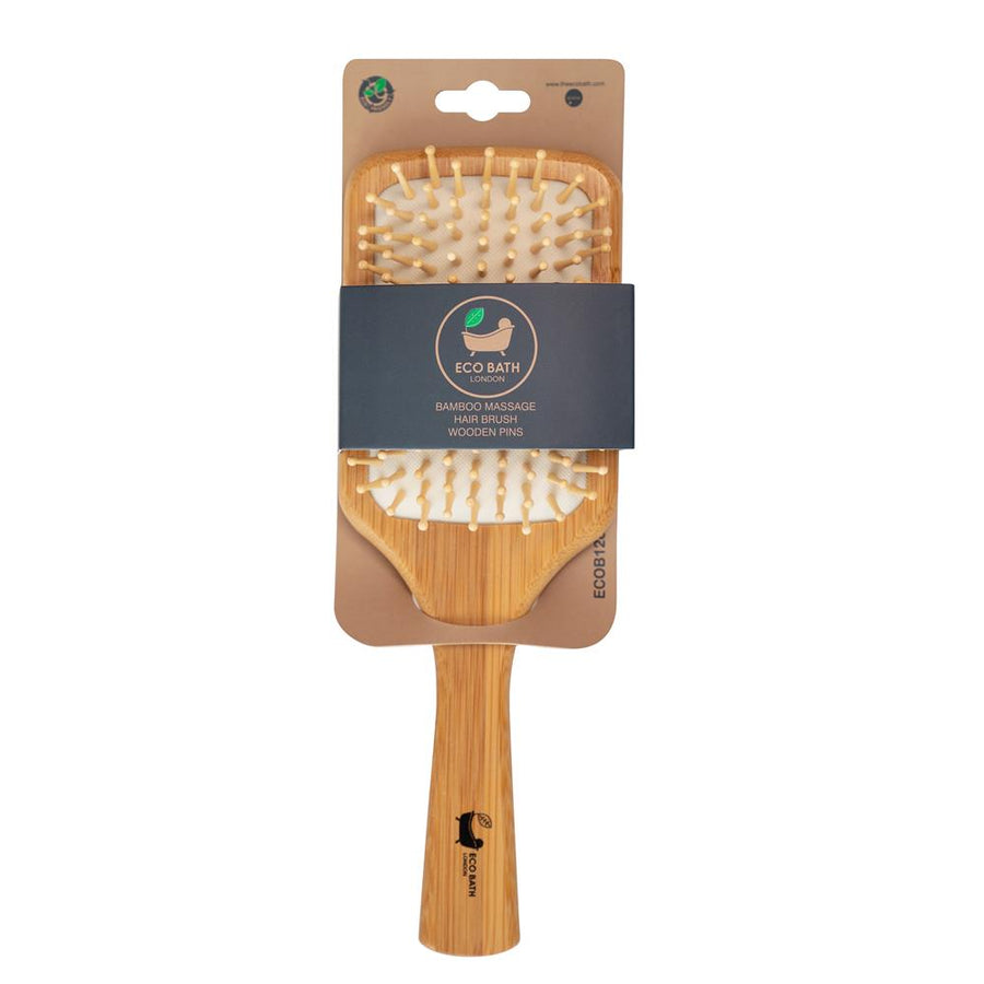 Eco Bath Bamboo Hairbrush With Wooden Pins - 1 Unit