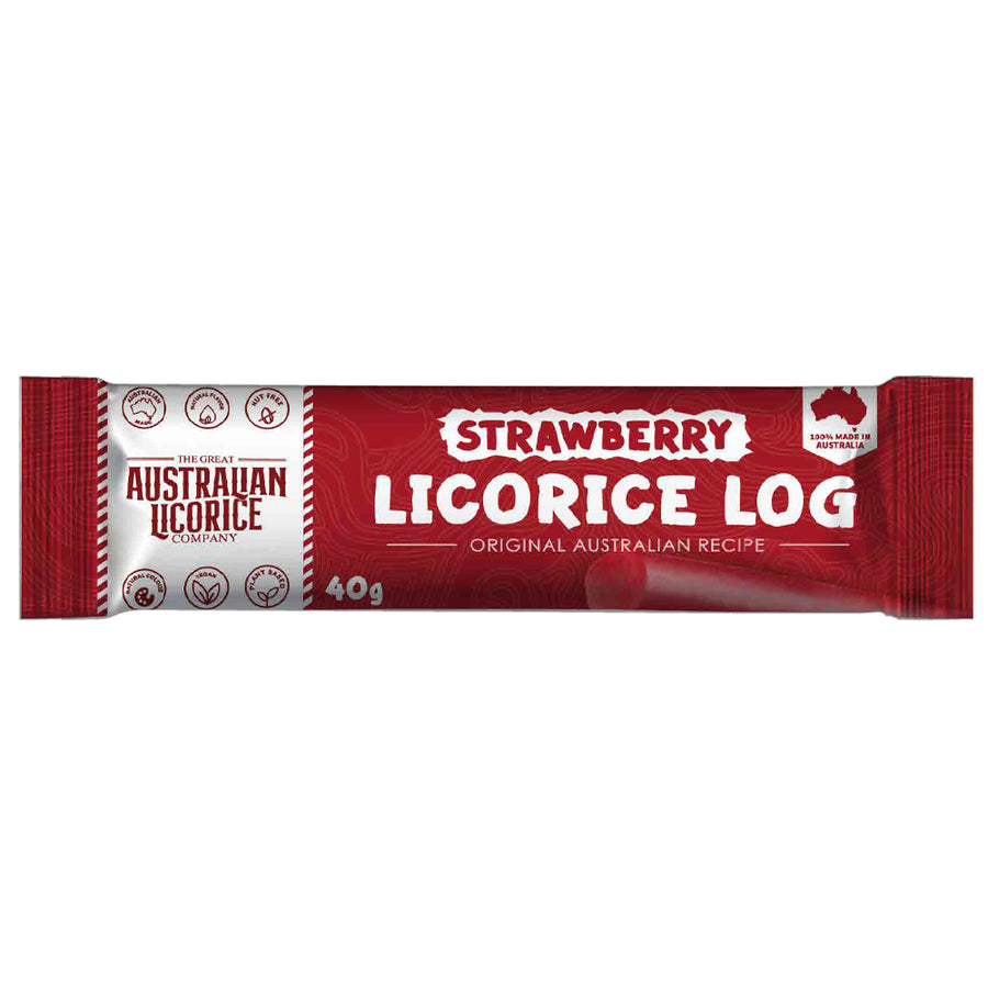 Strawberry Liquorice Log 40g