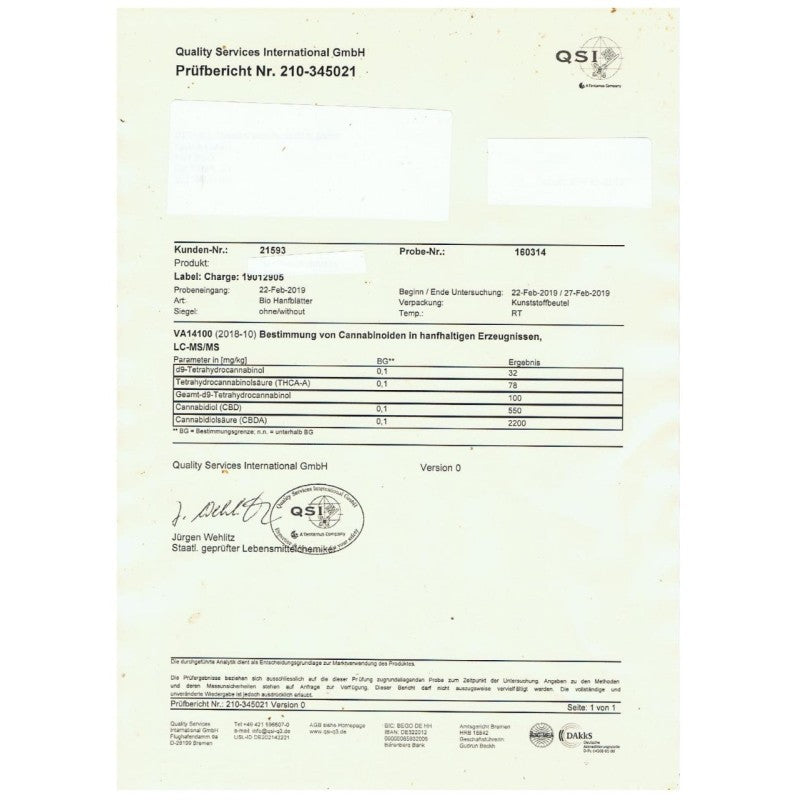 Ultracalm 1.5% CBD Hemp Tea - Chamomile 40g