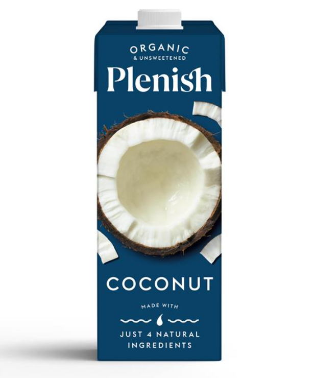 Plenish Organic Unsweetened Coconut Milk 1 Litre - Pack of 2
