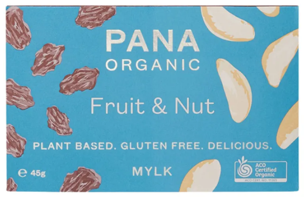 Pana Chocolate Organic Fruit and Nut Mylk Bar 45g  - Pack of 3