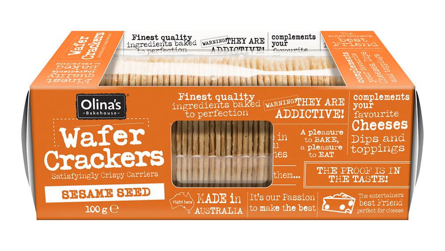 Olina's Bakehouse Sesame Seed Wafer Crackers 100g