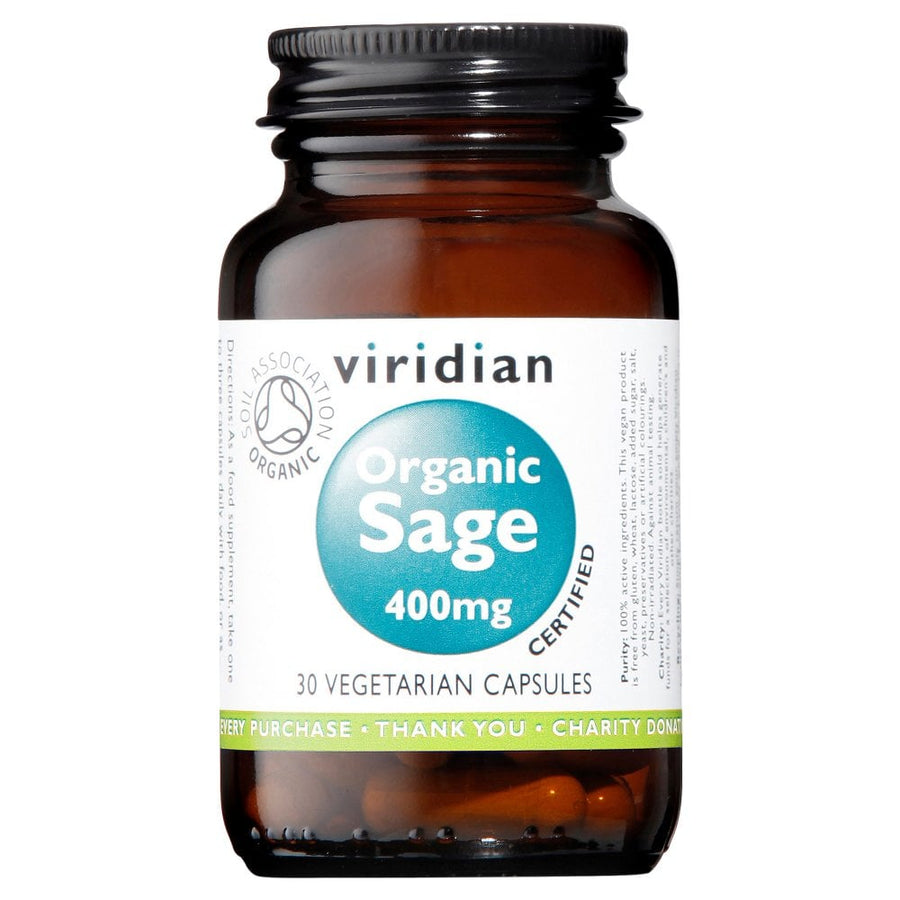 Viridian Organic Sage Leaf 400mg 30 Capsules