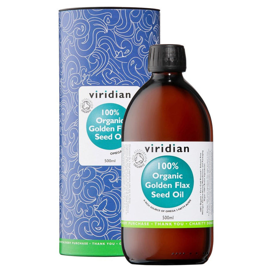 Viridian 100% Organic Golden Flax Seed Oil 500ml