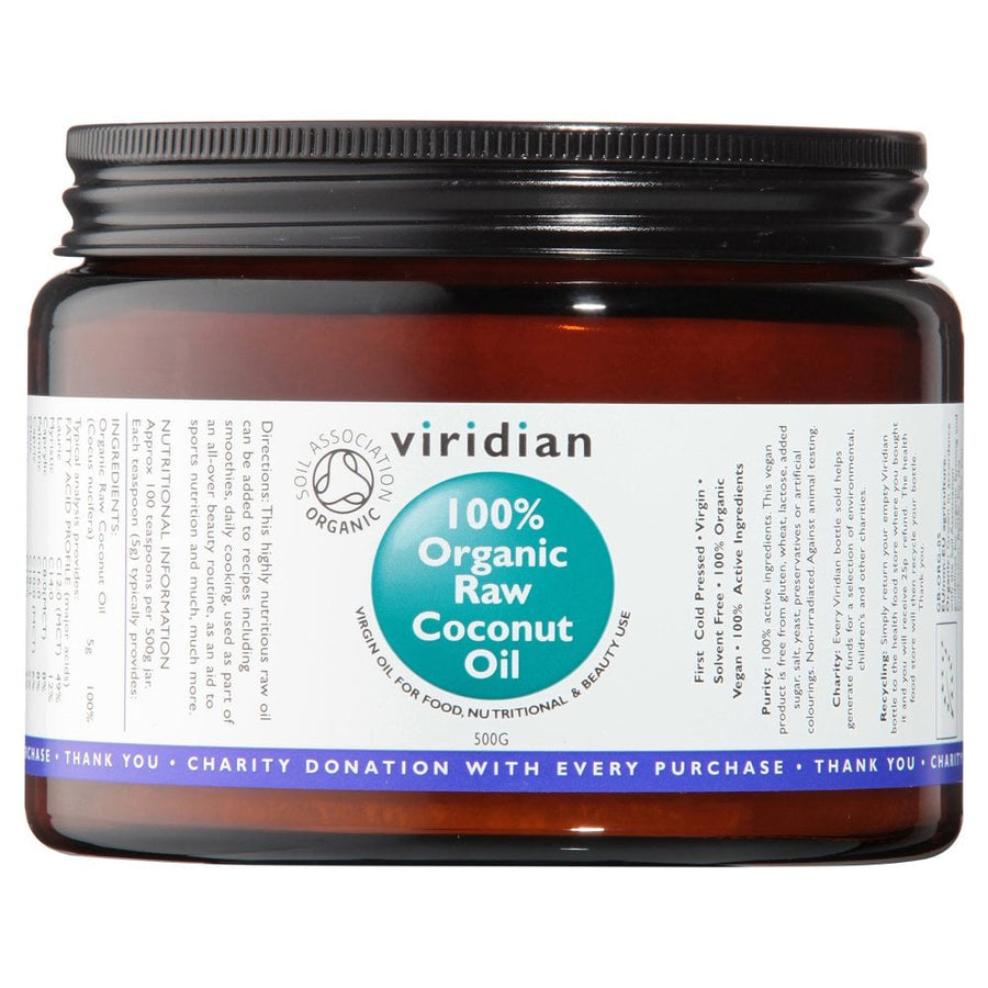 Viridian 100% Organic Raw Virgin Coconut Oil 500g