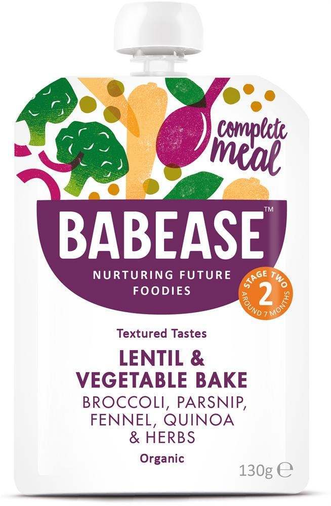 Babease Lentil Vegetable Bake 130g - Stage 2 - Box of 6