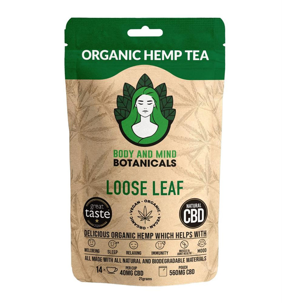 Body & Mind Botanicals Hemp Loose Leaf Herbal Tea â€“ 14 Cups