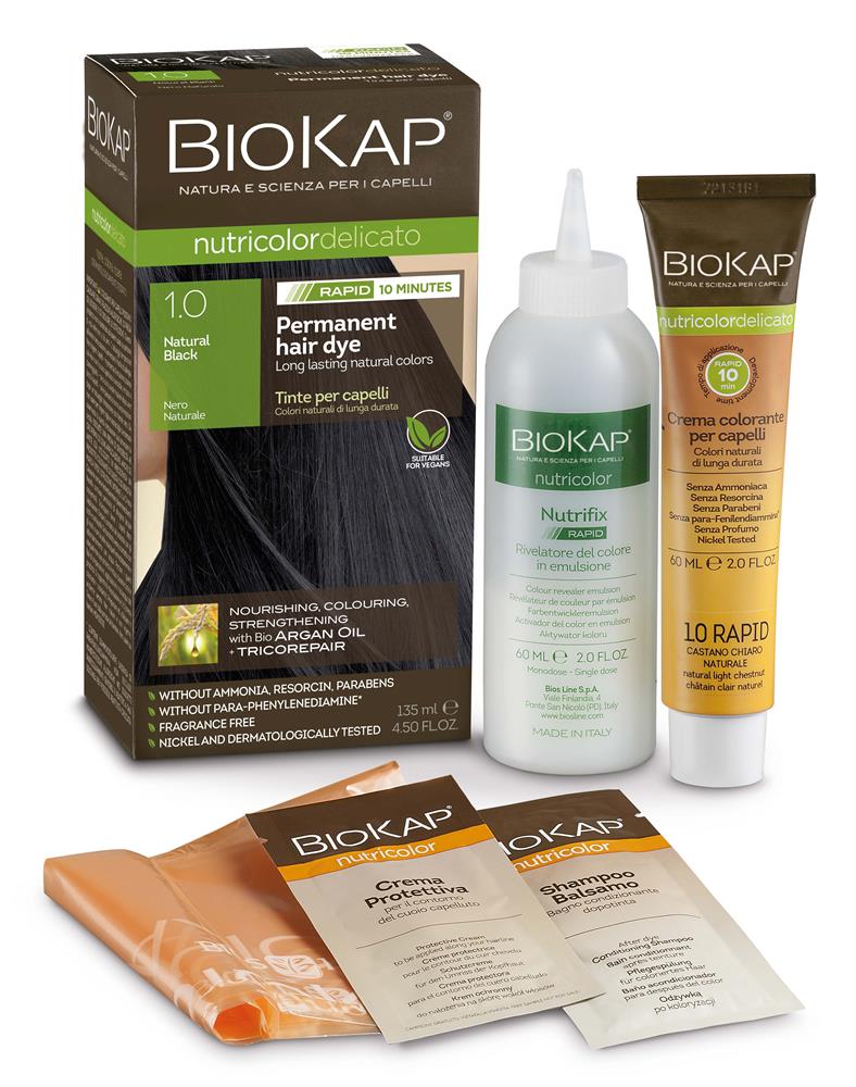 BIOKAP Natural Black 1.0 Rapid Hair Dye 135ml