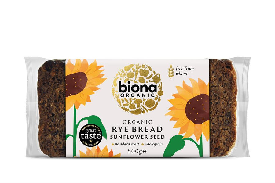 Biona Organic Sunflower Seed Rye Bread 500g - Pack of 2