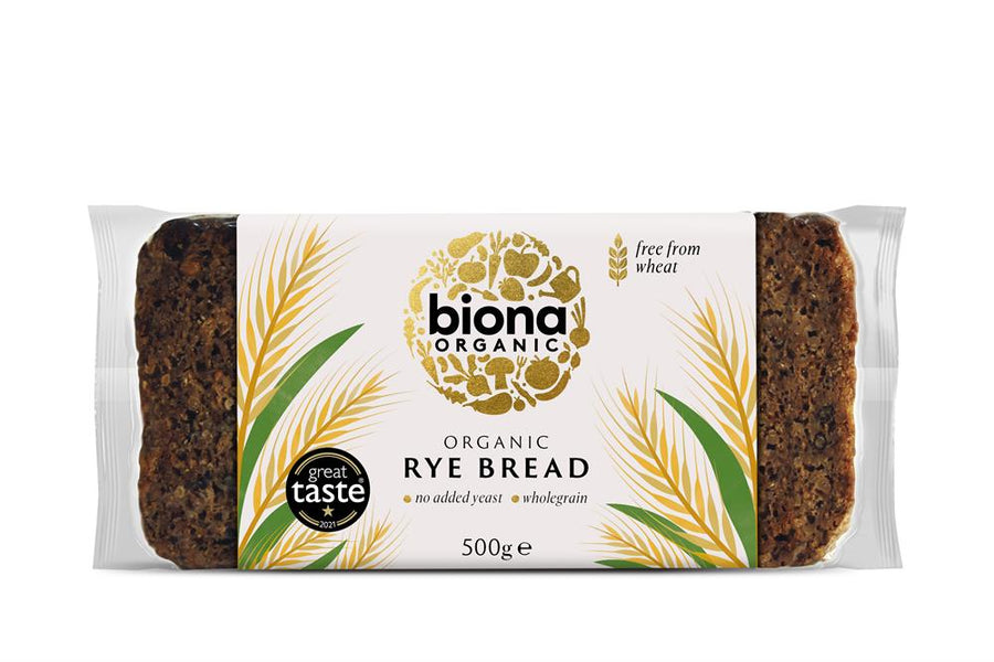 Biona Organic Wholemeal Rye Bread 500g - Pack of 2
