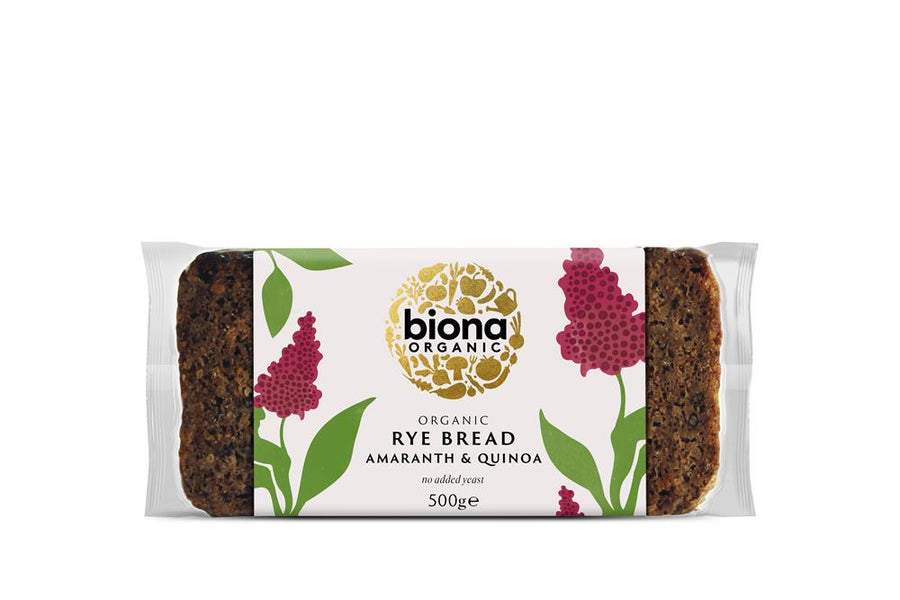 Biona Organic Rye Bread - Amaranth & Quinoa 500g - Pack of 2