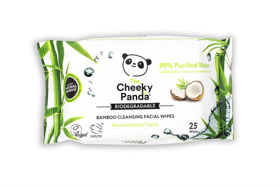 The Cheeky Panda Coconut Bamboo Facial Wipes 25 Wipes - Pack of 2