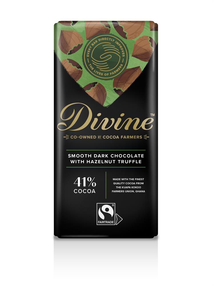 Divine Smooth Dark Hazelnut Truffle Chocolate 90g - Pack of 3