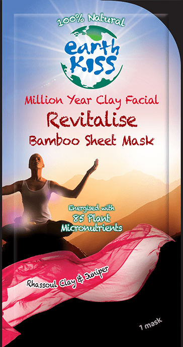 Earth Kiss Million Year Clay Facial Revitalise Bamboo Sheet Mask 27g