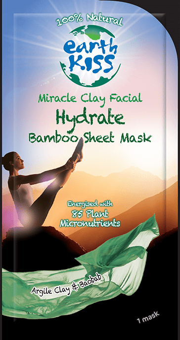 Earth Kiss Miracle Clay Facial Hydrate Bamboo Sheet Mask 27g