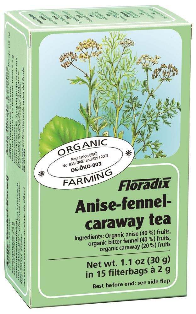 Floradix Organic Anise Fennel Caraway Herbal Tea 15 Bags