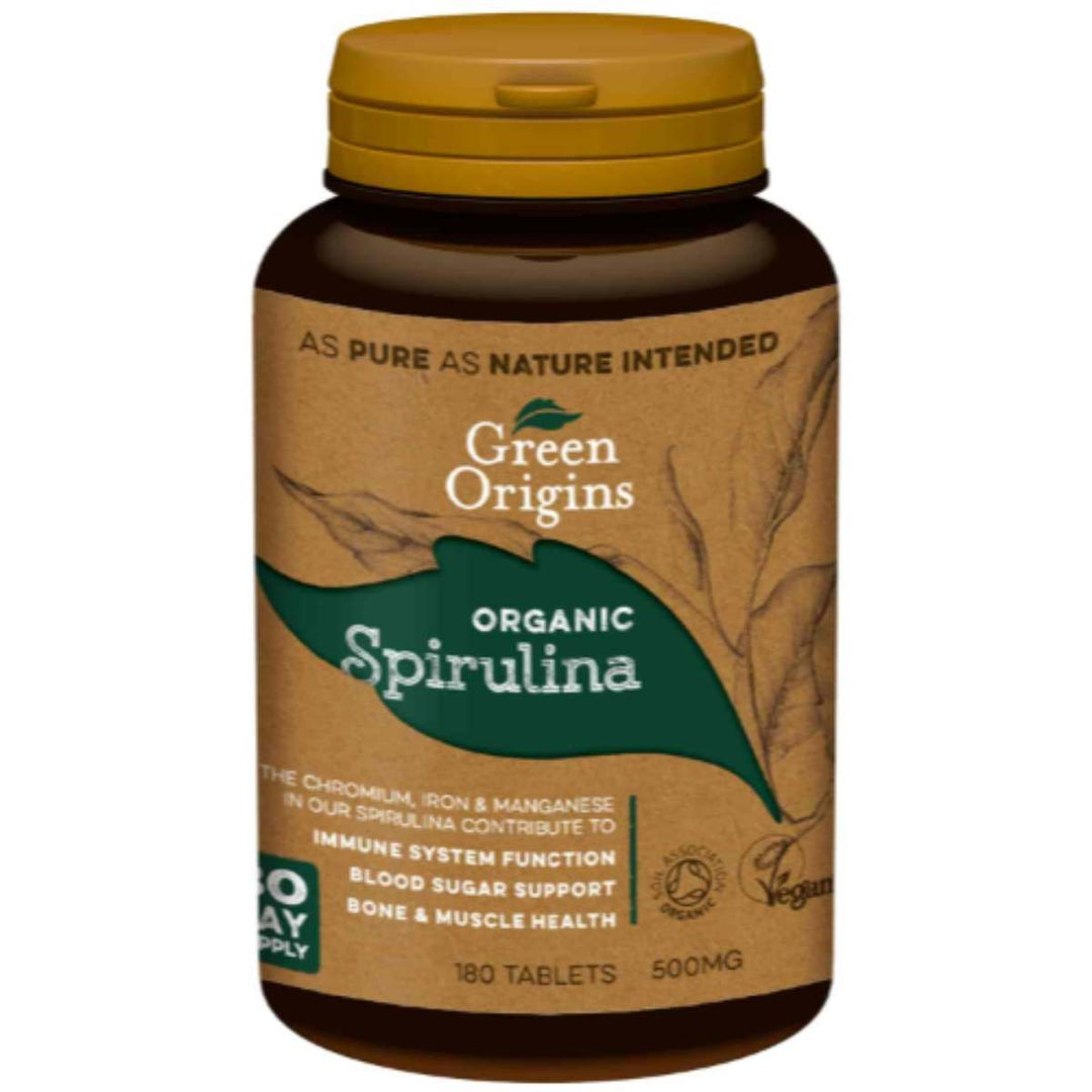 Green Origins Spirulina 500mg 180 Tablets