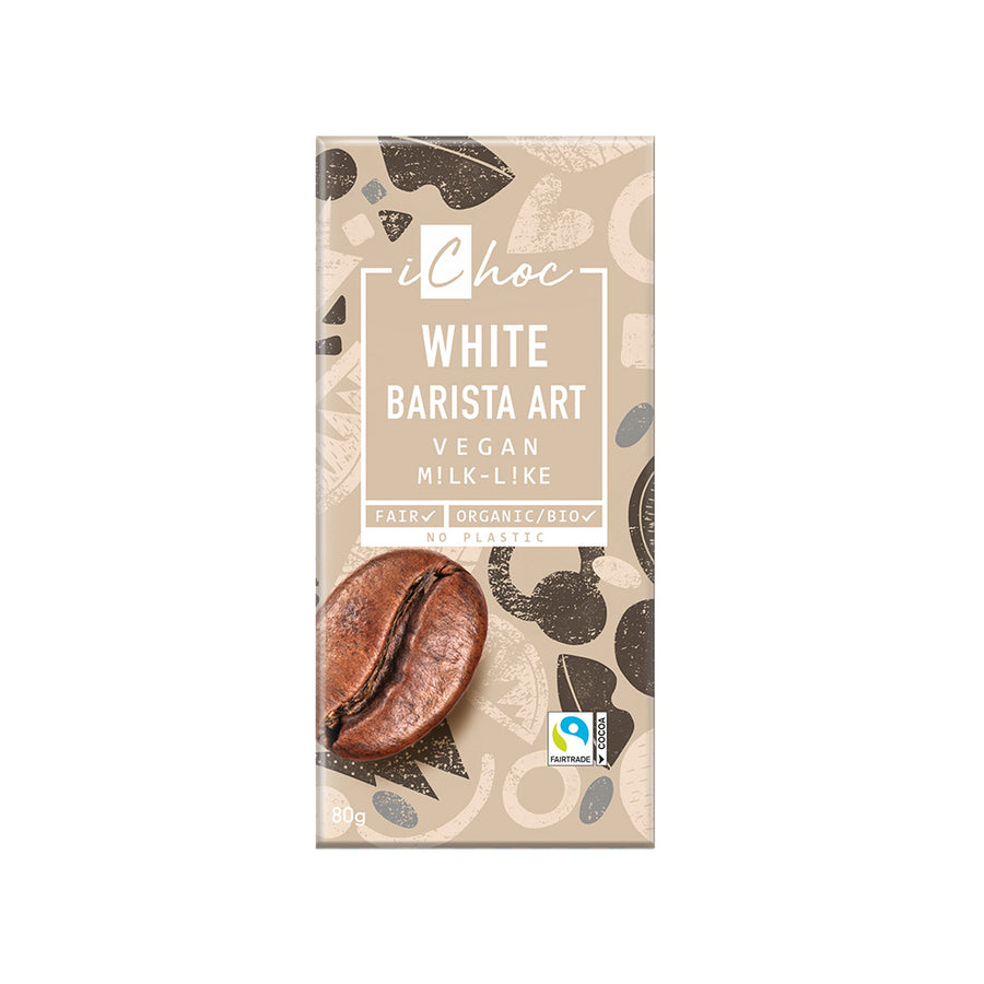 iChoc White Barista Art Vegan Chocolate 80g - Pack of 5
