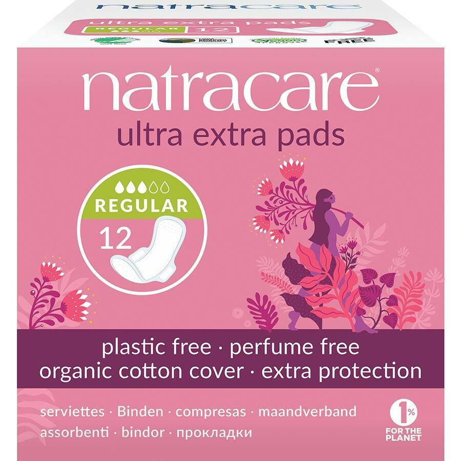 Natracare Ultra Extra Pads Normal with Wings - Pack of 12