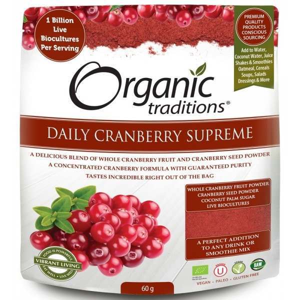 Organic Traditions Organic Cranberry Supreme with Probiotics 60g