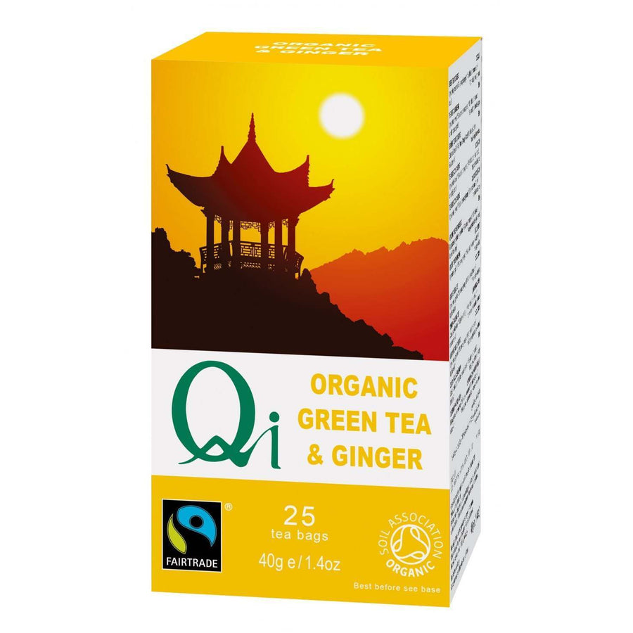 Qi Organic Fairtrade Green Tea & Ginger 20 Bags