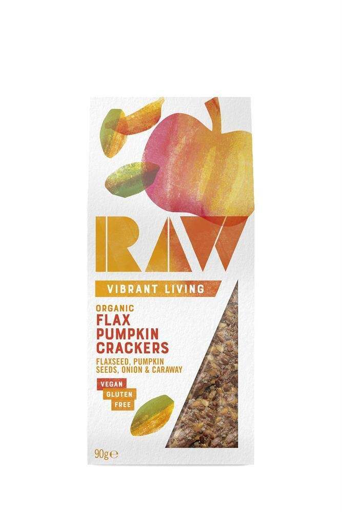 Raw Health Organic Flax Pumpkin Crackers 90g