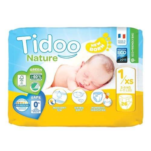 Tidoo Nappies Size 1 Newborn - 26 Nappies