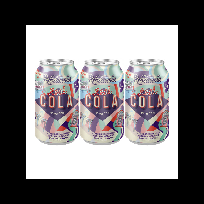 12 x Rebelicious 15mg CBD Real Cola Sparkling Soft Drink - 330ml