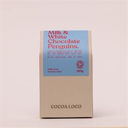 Cocoa Loco Organic White & Milk Chocolate Penguins 110g