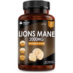 Lions Mane Extract Mushroom 2000mg Recyclable Bottle 180 tablets