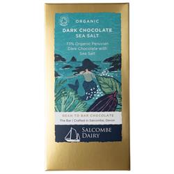 Salcombe Dairy Organic Dark Seasalt Chocolate Bar 75g