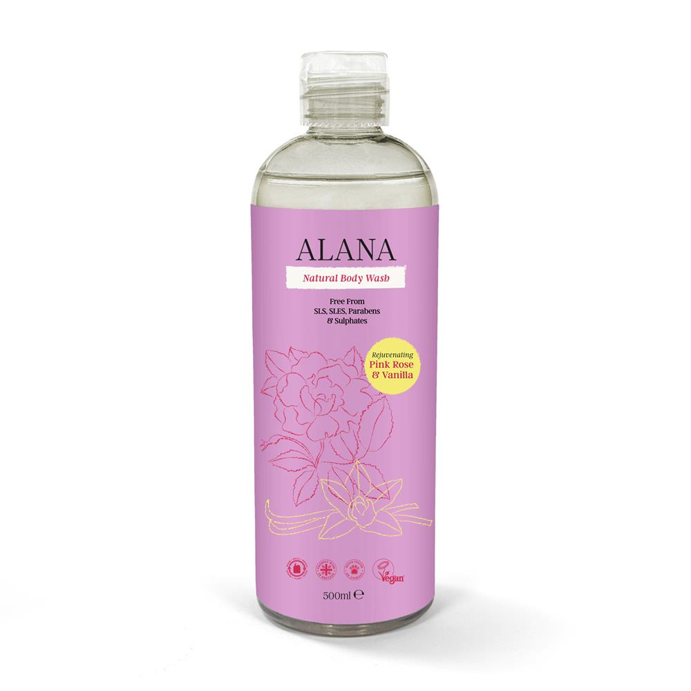 Pink Rose & Vanilla Natural Body Wash 500ml