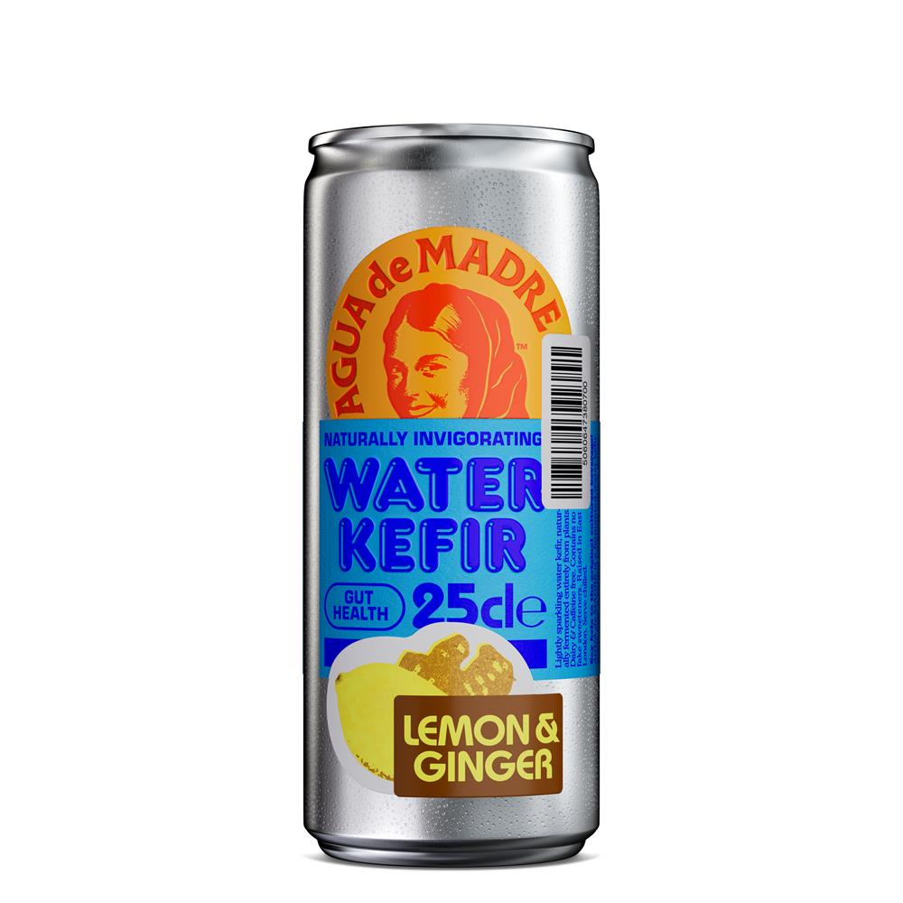 Agua de Madre Lemon & Ginger Water Kefir 250ml Can