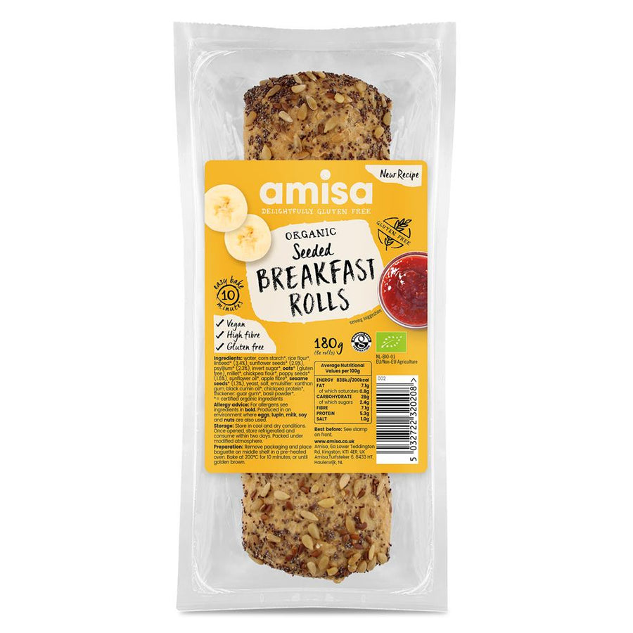 Organic Seeded Breakfast Rolls 188g