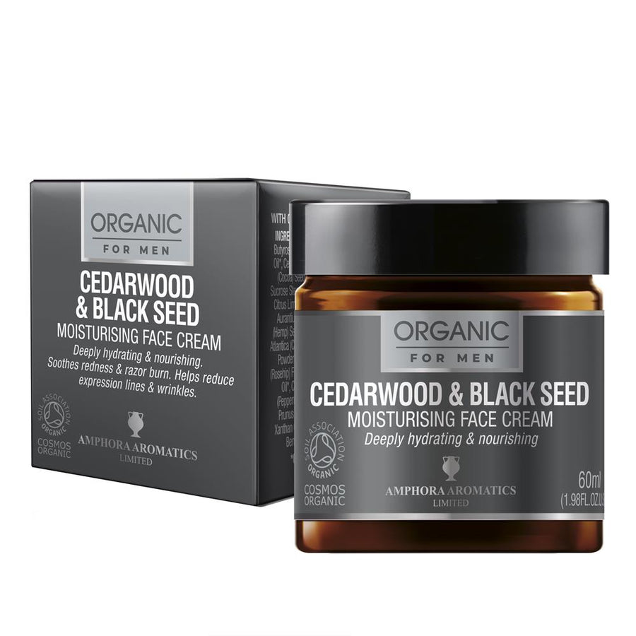 Cedarwood & Black seed Face Moisturiser For Men Organic 60ml
