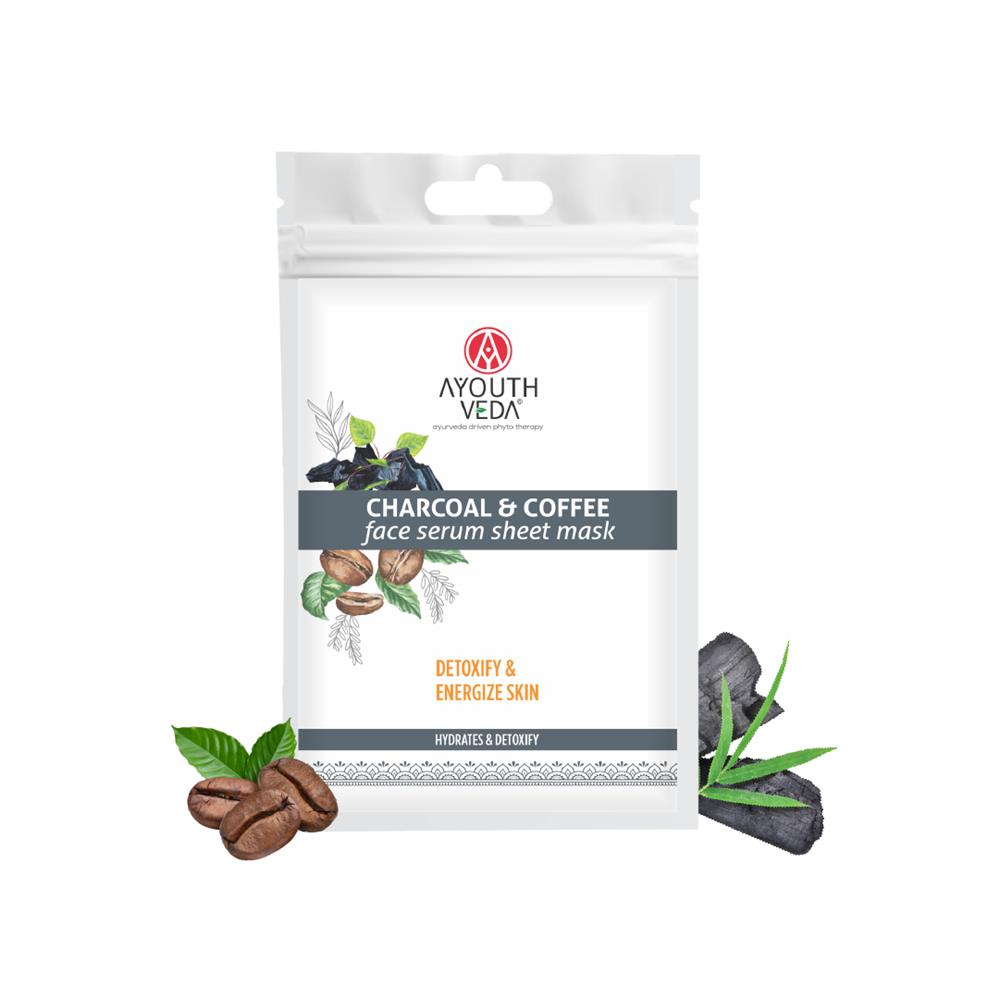 Ayouthveda Charcoal & Coffee Face Serum Sheet Mask 20g
