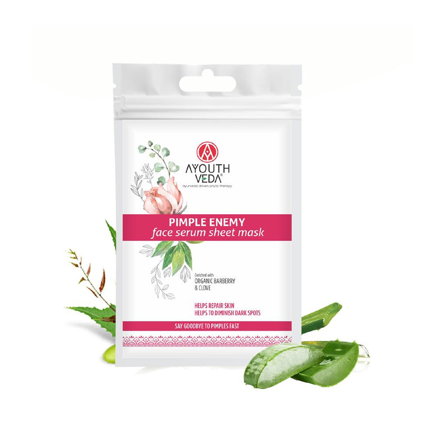 Ayouthveda Pimple Enemy Face Serum Sheet Mask 20g