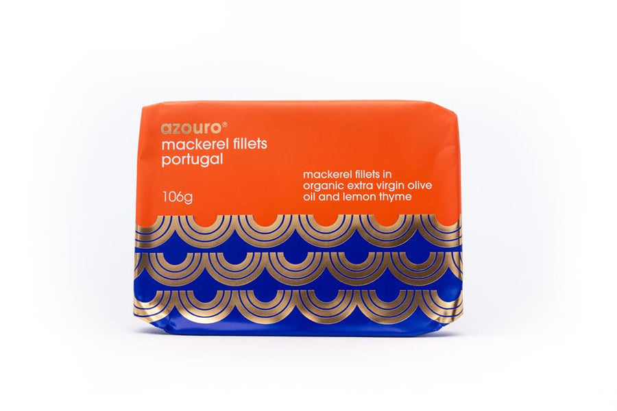 Azouro Portugal Mackerel Fillets Organic Oil & Lemon Thyme 106g