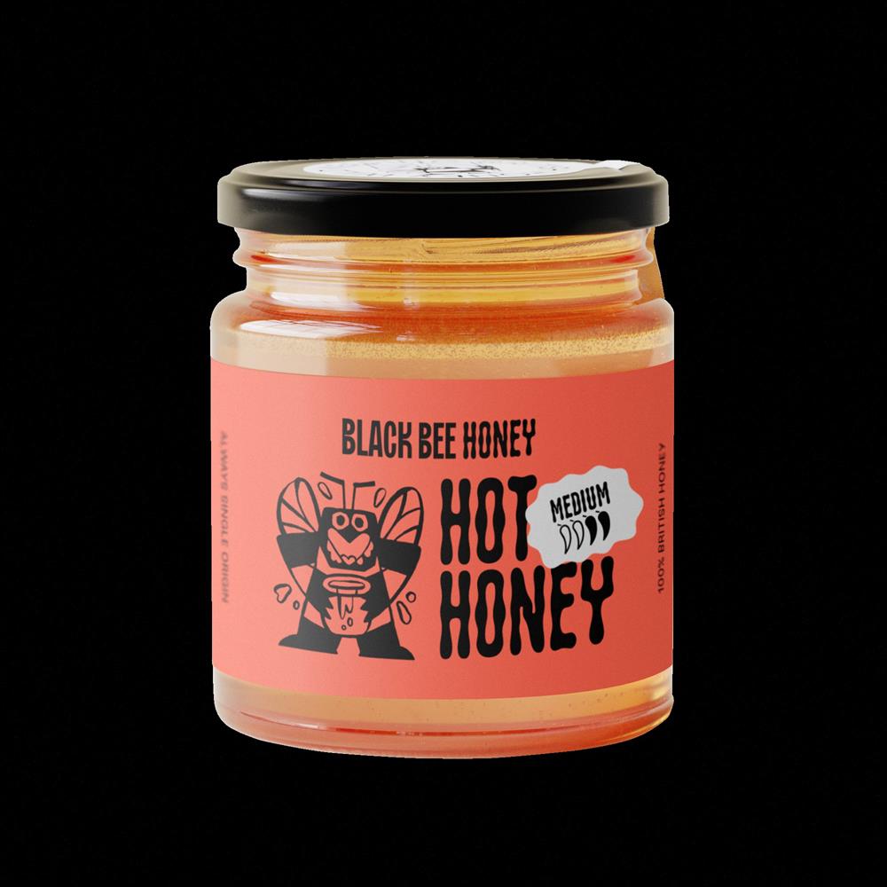 Black Bee Honey Medium Hot Honey 227g