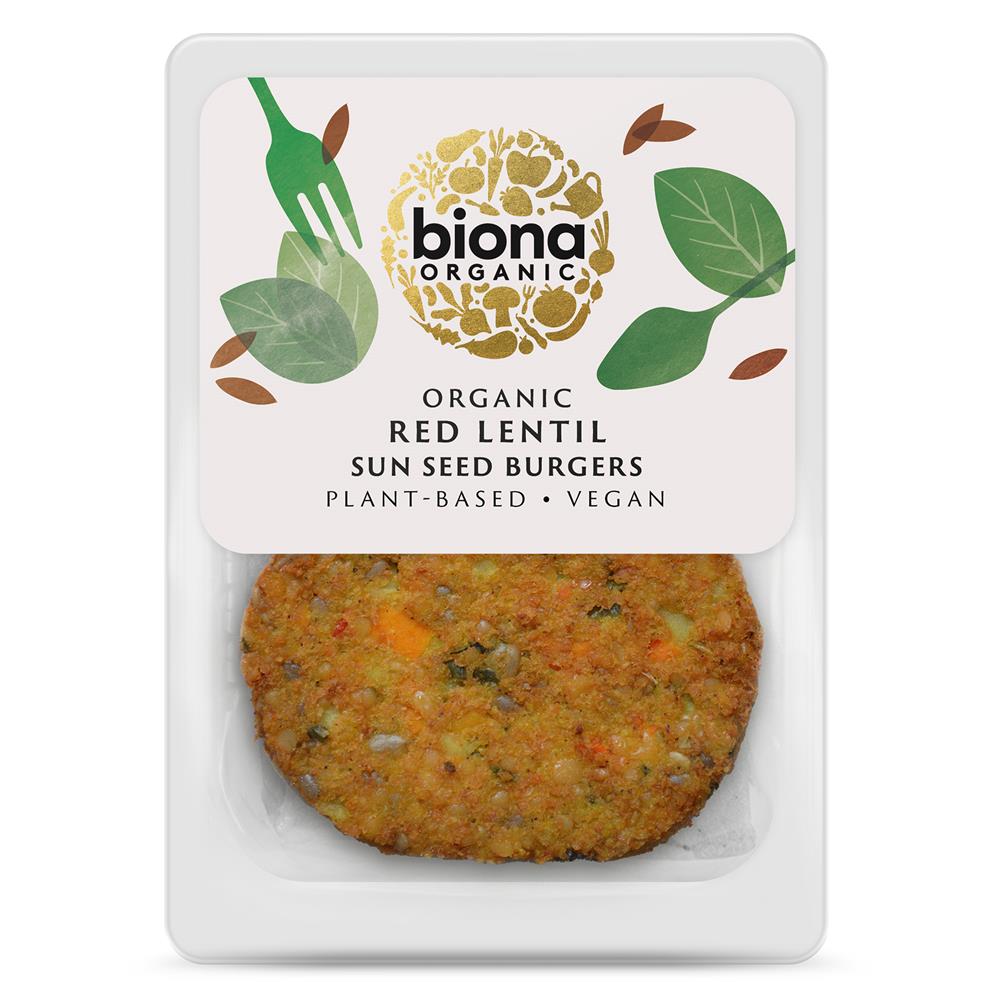 Organic Red Lentil Sun Seed Burgers 160g