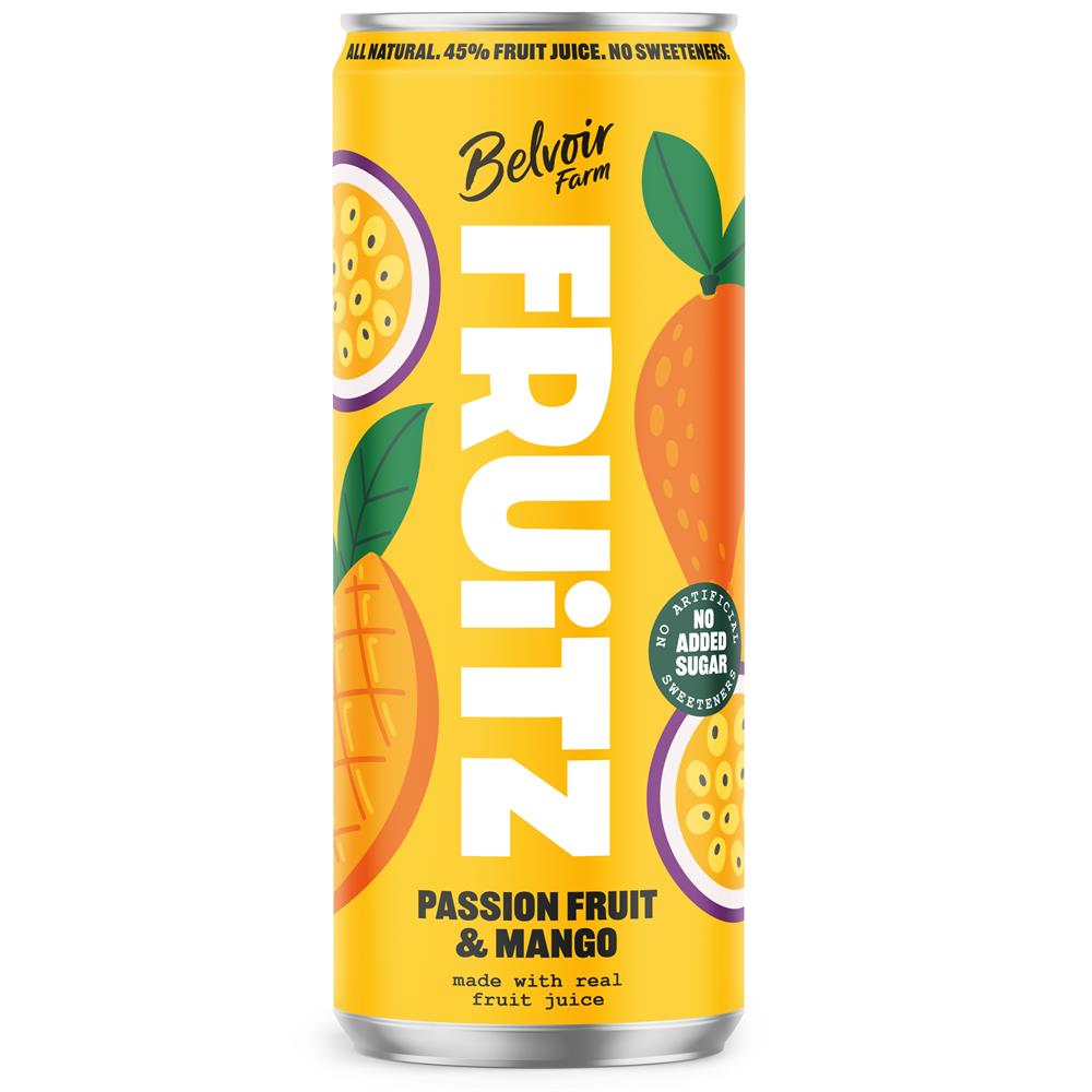 Belvoir Farm FRUiTZ Passion Fruit & Mango Can 330ml