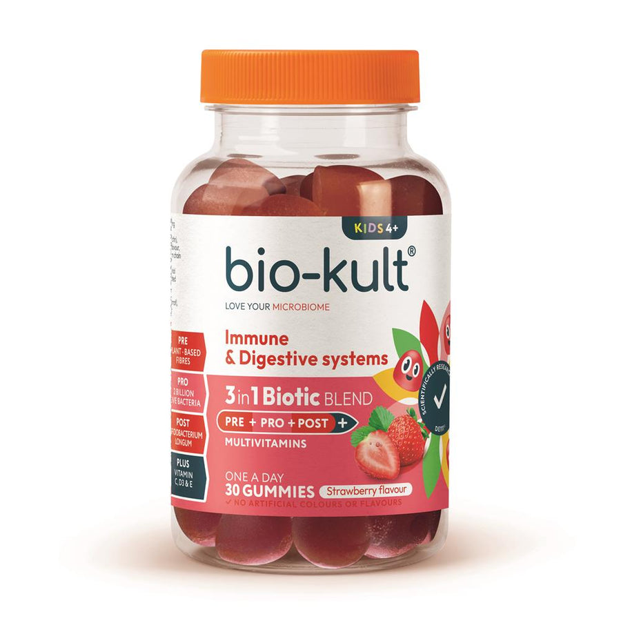 3-in-1 Biotic Blend Gummies for Kids. Strawberry Flavour. 30