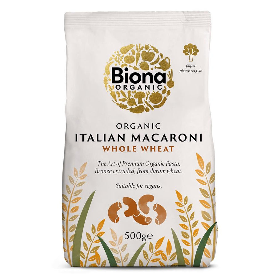 Whole Macaroni Pasta Organic Bronze Extruded 500g