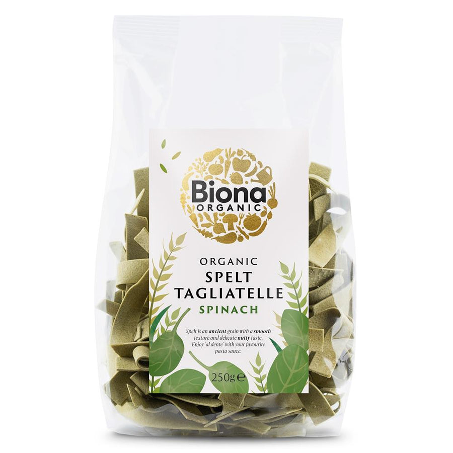 Spelt Spinach Artisan Tagliatelle Pasta - Rolled Organic 250g